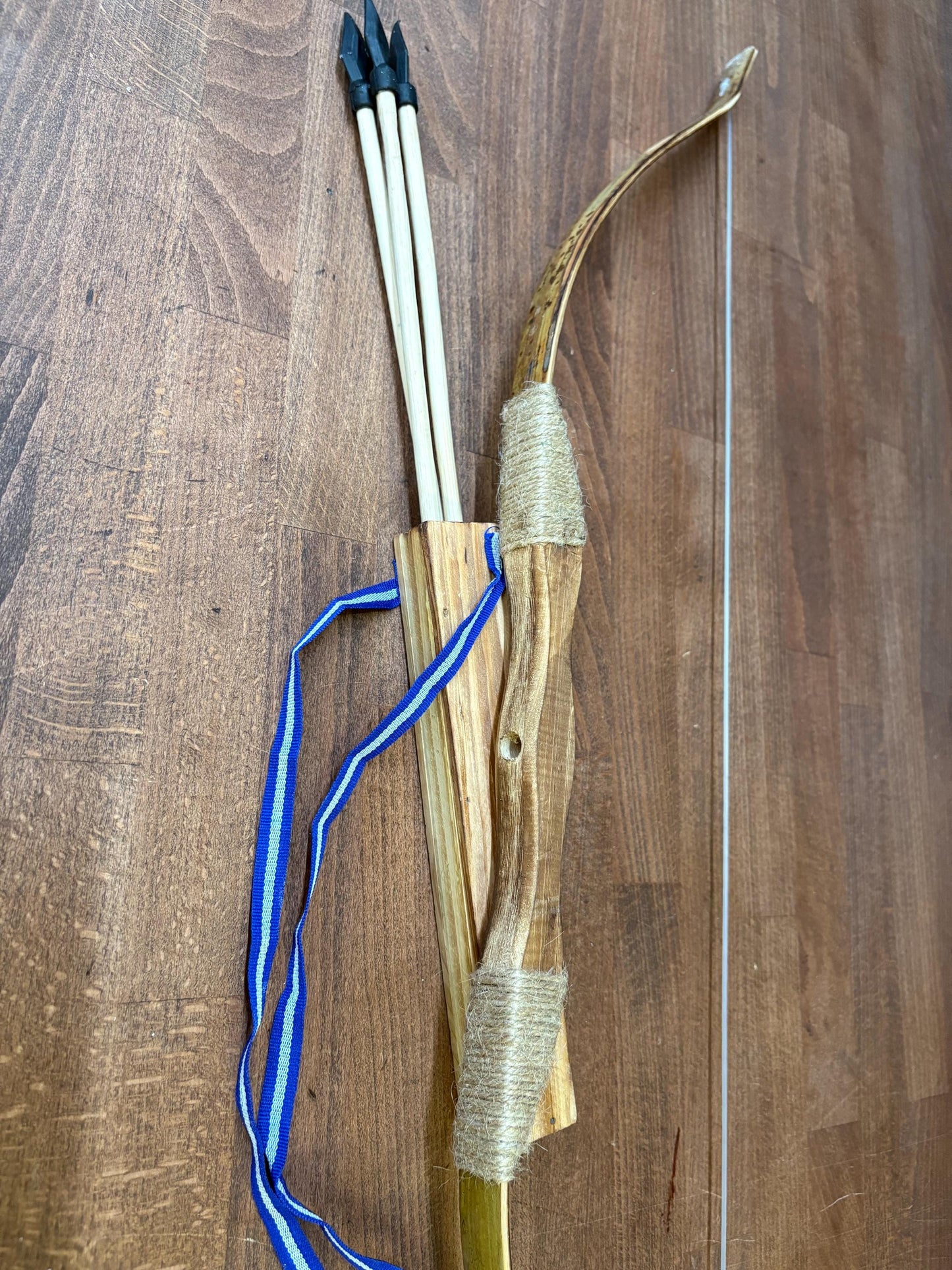 Kids Bamboo Bow and Arrow Set: Bow & Arrows with Quiver