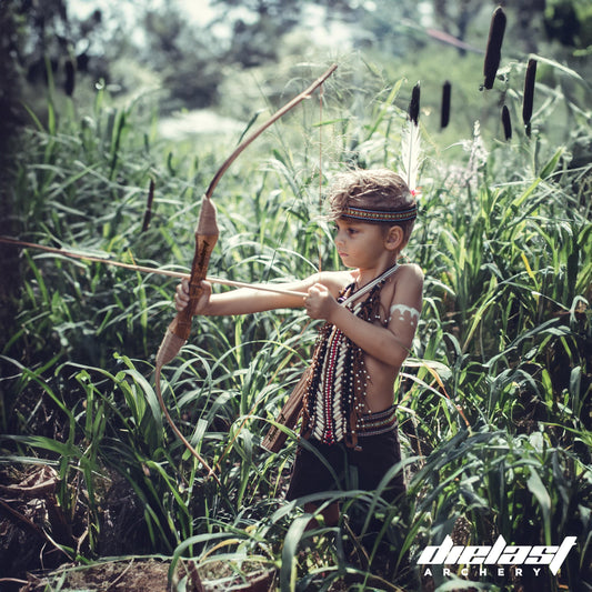Kids Bamboo Bow and Arrow Set: Bow & Arrows with Quiver